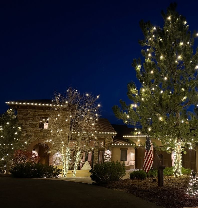 professional holiday lighting installation on a Denver metro home